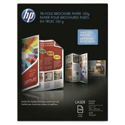 HP Tri-Fold Laser Brochure Paper, 97 Brightness, 40Lb, 8-1/2 X 11, White, 150 /Pack - Sold As 1 Pack - Rival Commercial Print Quality, Without Leaving The Office.