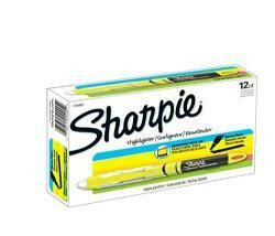 Sharpie Highlighters, Chisel Tip, Fluorescent Yellow, 12-Count
