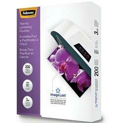 Fellowes Laminating Pouches, Letter, 200Pk (3Mil), Clear
