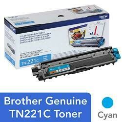 Brother Genuine Standard Yield Toner Cartridge, TN221C, Replacement Cyan Color Toner, Page Yield Up To 1,400 Pages, Amazon Dash Replenishment Cartridge, TN221