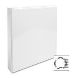 Business Source View Binder, W/ 2 Inside Pockets, 1-1/2" Capacity, White [Set Of 3]