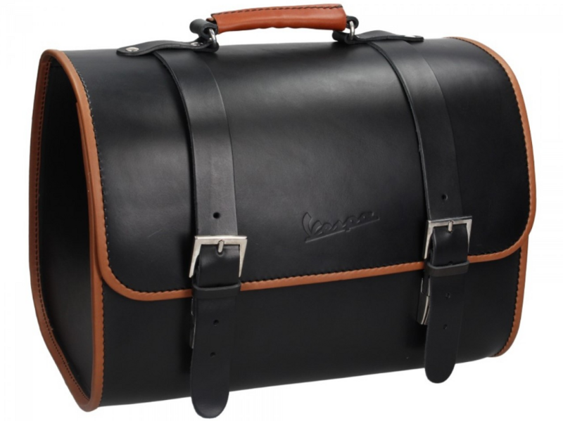 Vespa Ledertasche hinten schwarz