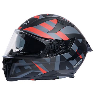 Moto Eleven Helm Pace grau-rot