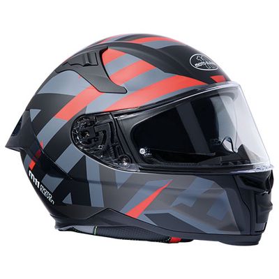 Moto Eleven Helm Pace grau-rot
