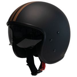 Moto Eleven Helm Vintage Stripes Bronze Moto Eleven Helm Vintage Stripes Bronze