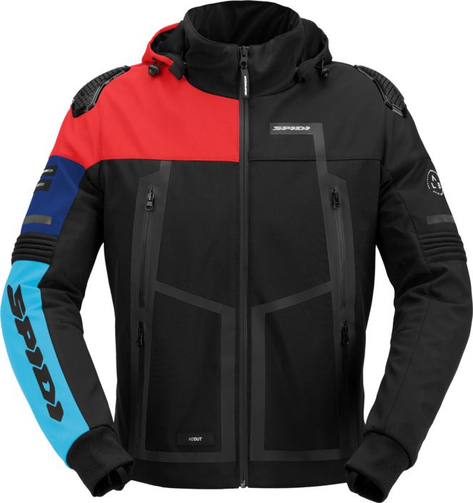 Jacke Hoodie Warrior H2OUT schwarz-rot-blau