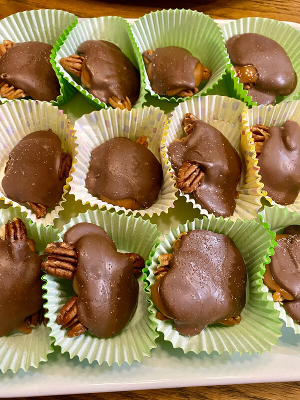 Caramel Pecan Turtles with Sea Salt -  Box of 6