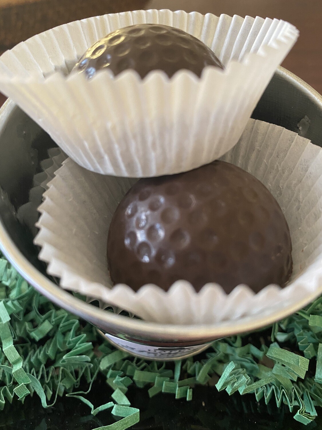 Container of 6 Chocolate Golf Balls