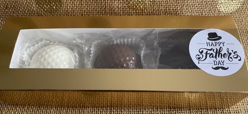 Gold Box of 3 Chocolate Golf Balls