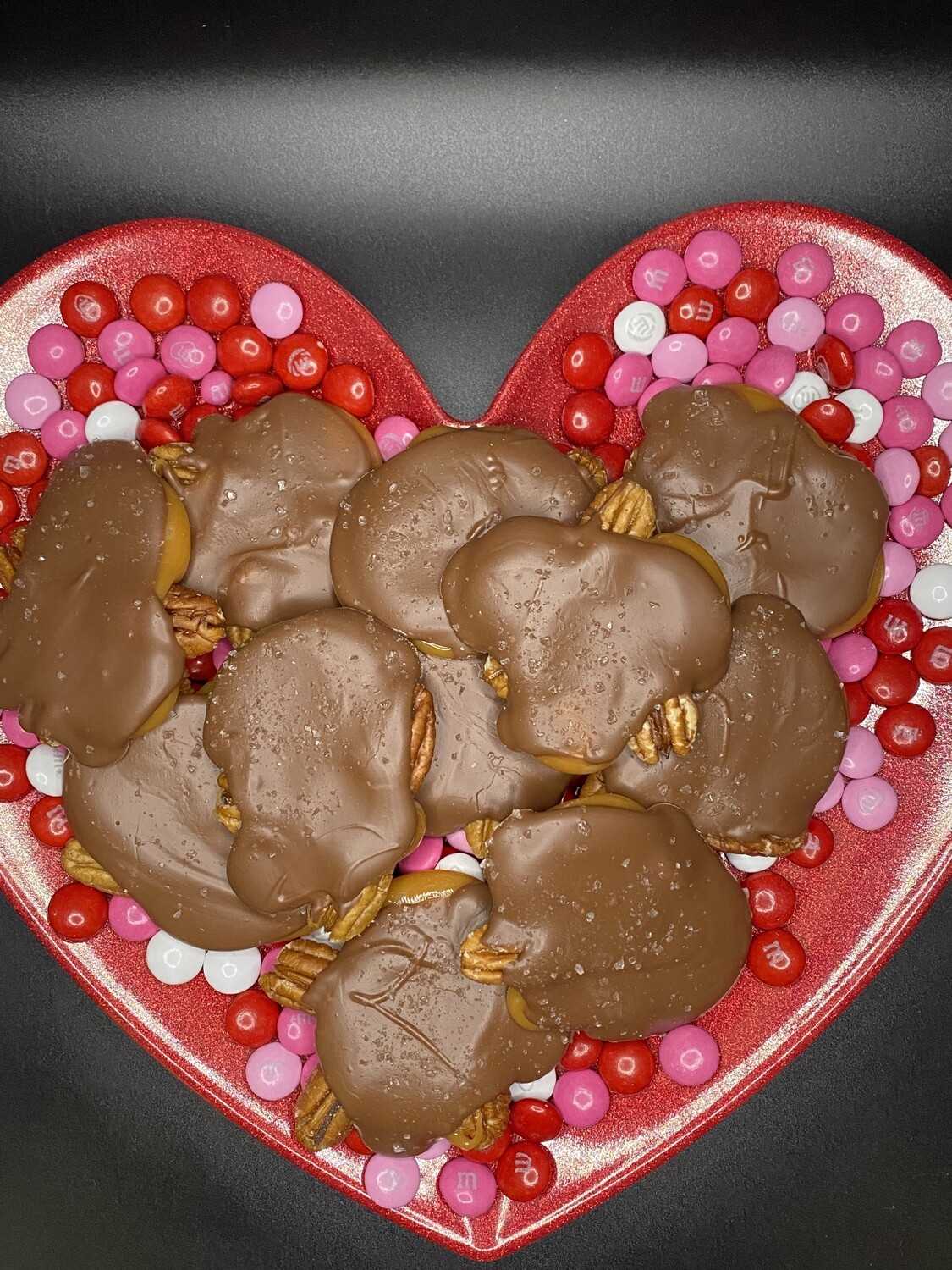Caramel Pecan Turtles with Sea Salt - 1 Dozen