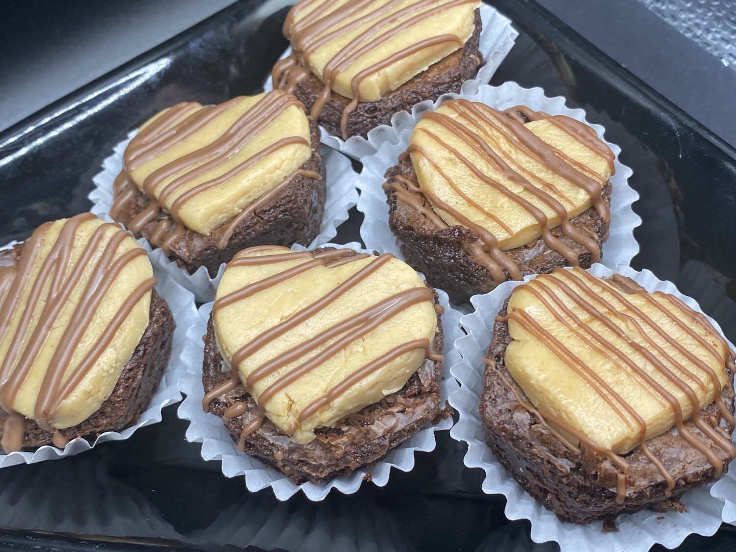 Mini Brownies with Peanut Butter Heart - 1 Dozen