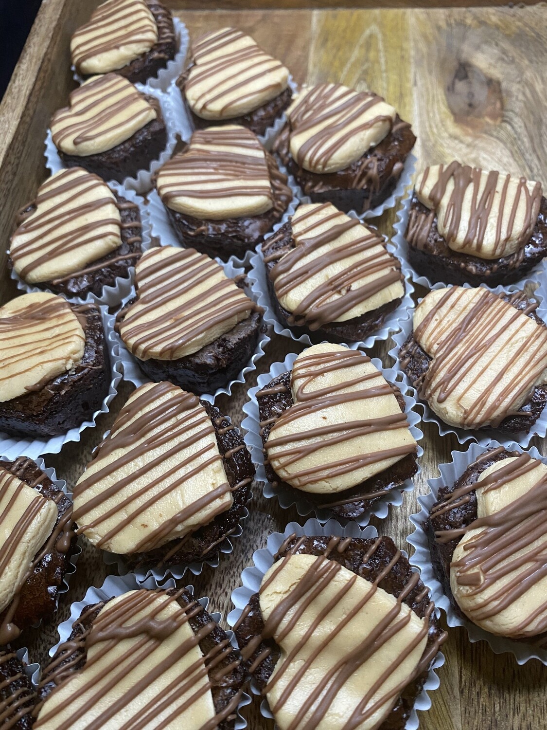 Mini Brownies with Peanut Butter Heart - 1 Dozen