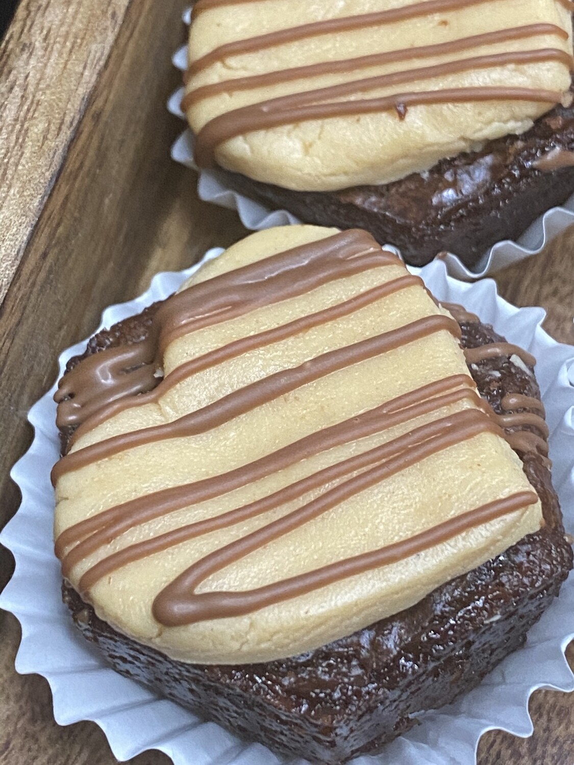 Mini Brownies with Peanut Butter Heart - 1 Dozen