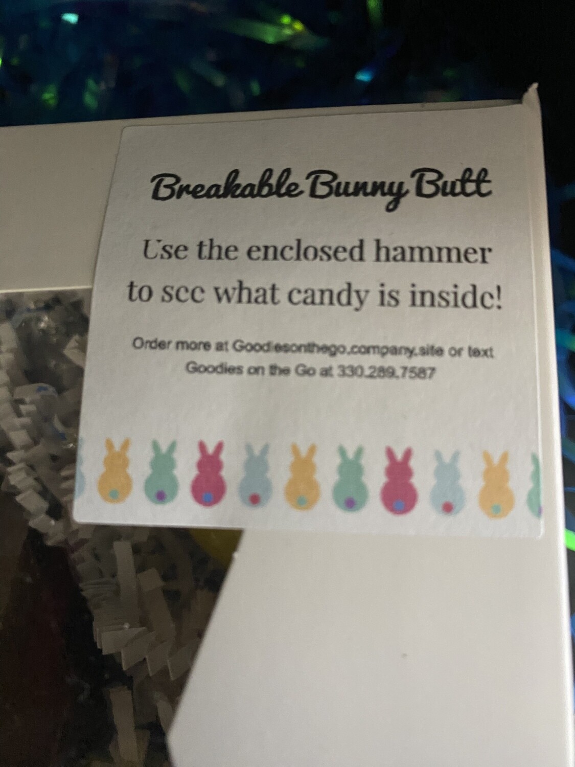 Breakable Easter Bunny Butt