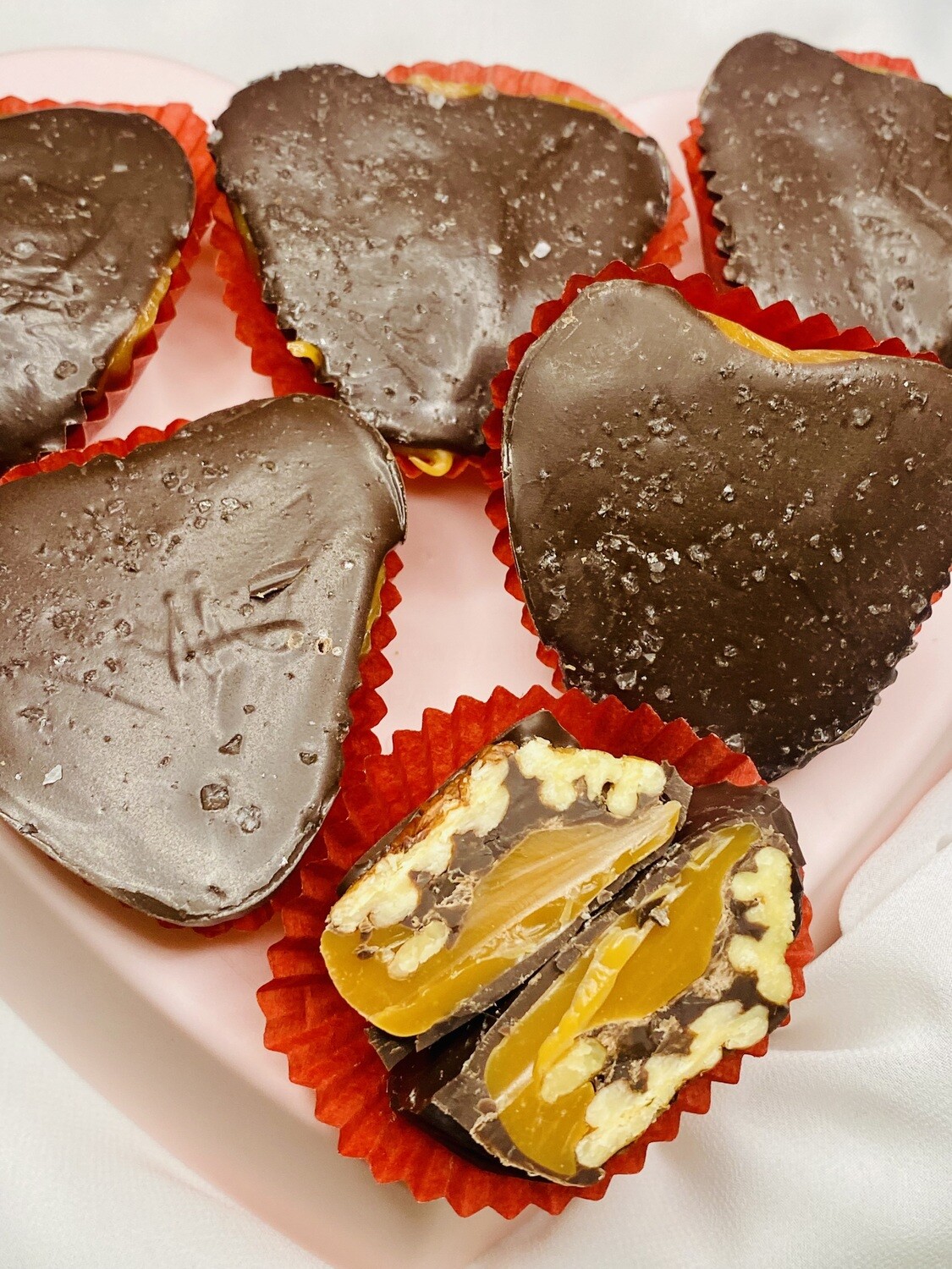 Caramel Pecan Turtles with Sea Salt - 1 Dozen
