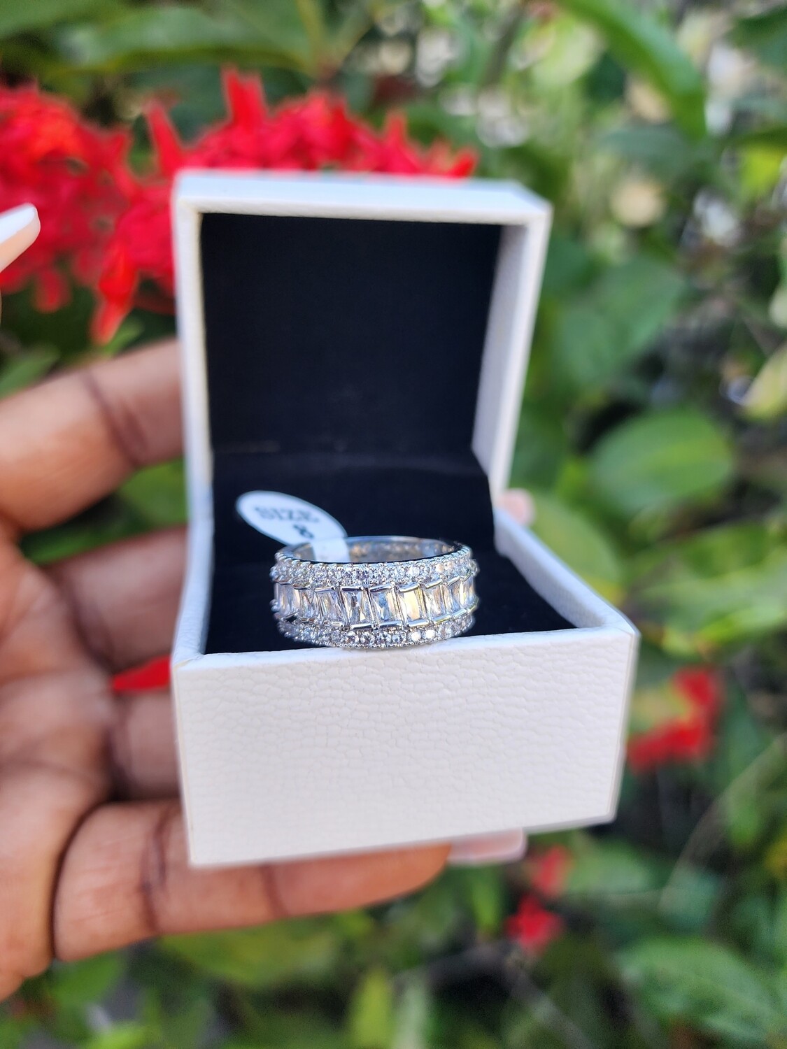 Unisex Eternity band ring  silver SIZE 9