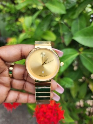 Gold face watch