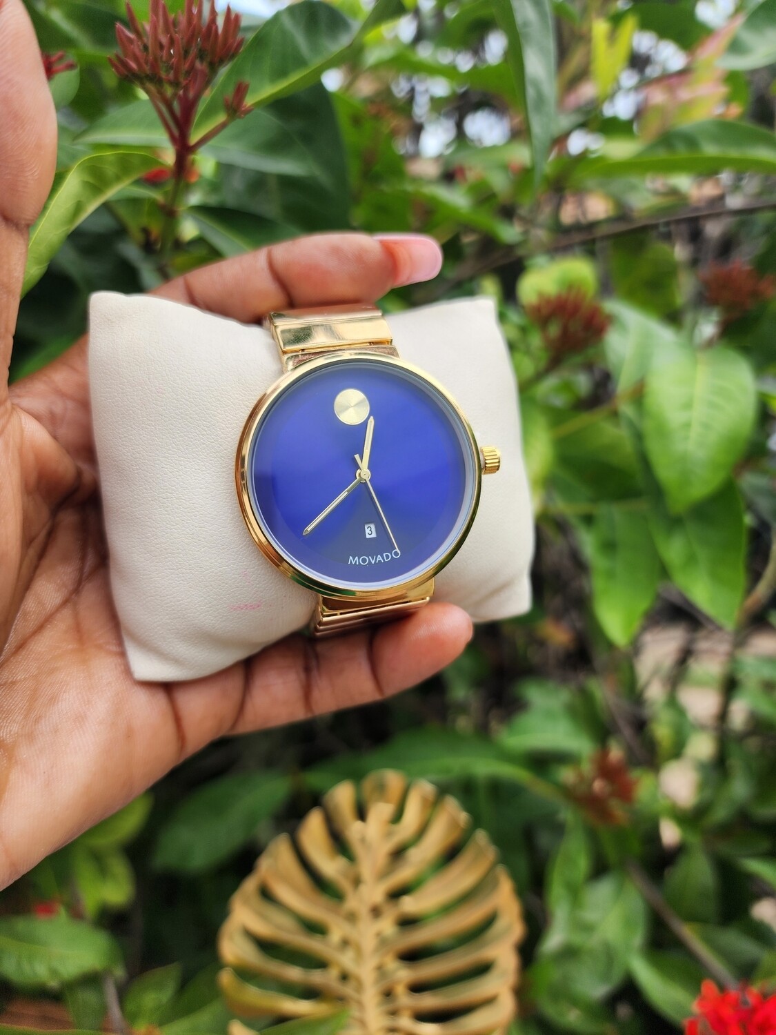 Blue face watch