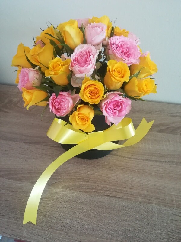 Pink and Yellow flowers box