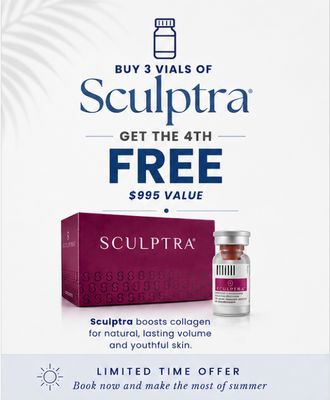 Sculptra: Buy 3 Vials, Get the 4th Vial Free