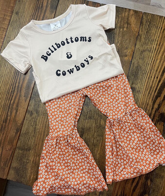 12-18 month Bell bottoms and cowboys girls pants outfit