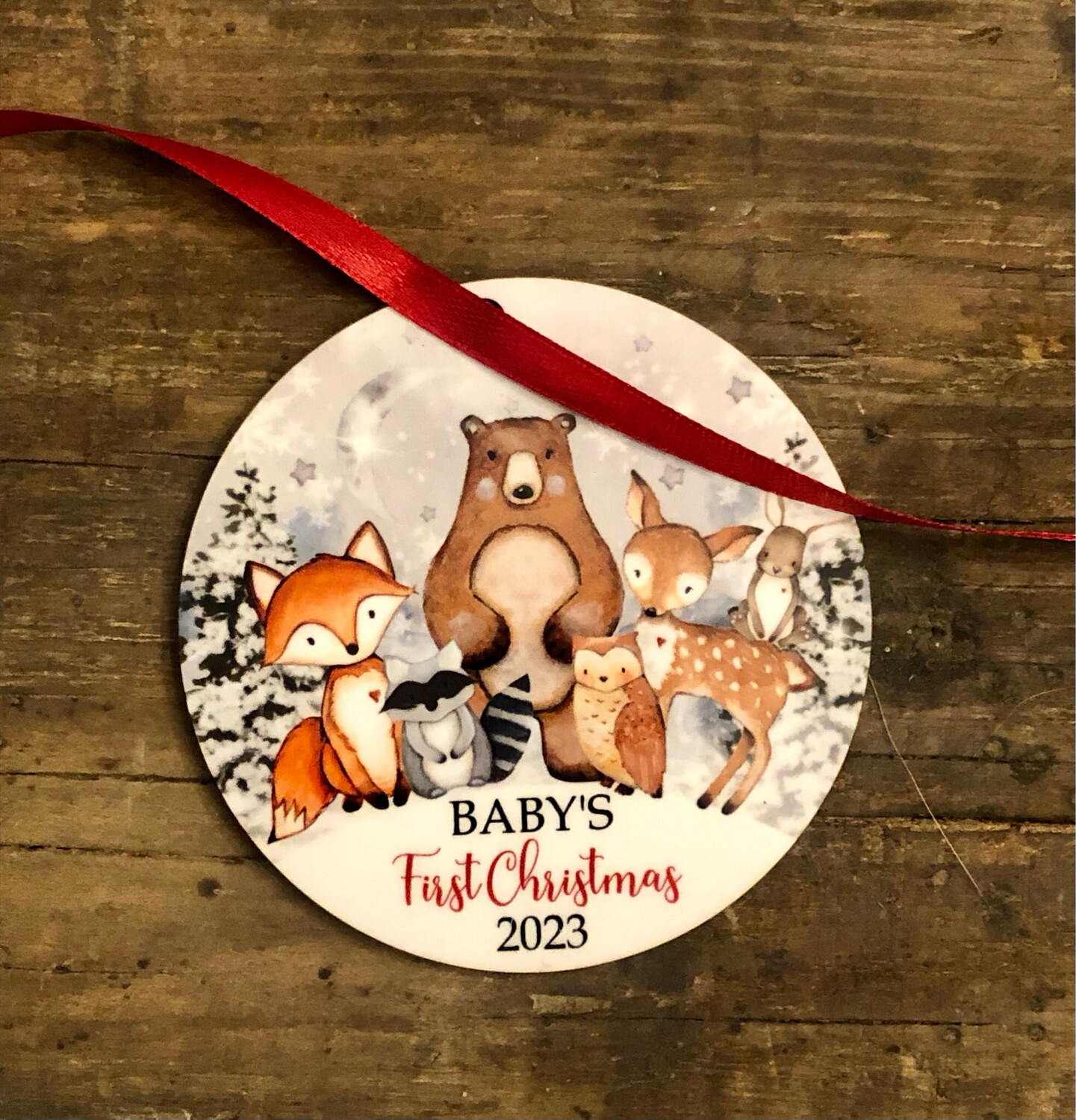Baby's First Christmas Winter Woodland Animals Ornament