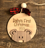 Baby&#39;s First Christmas Maple and Walnut Christmas Ornament