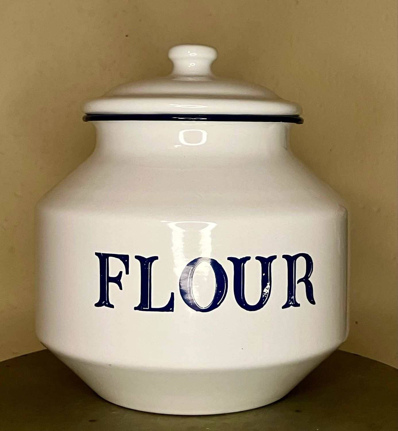 Enameled Flour Canister