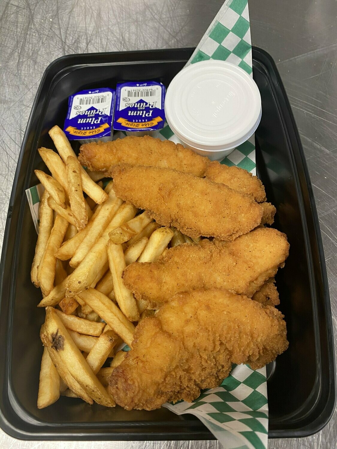 Chicken Fingers wth Fries & Salad