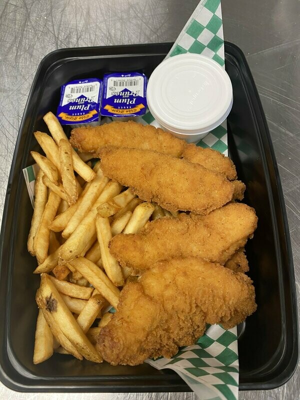 Chicken Fingers wth Fries & Salad
