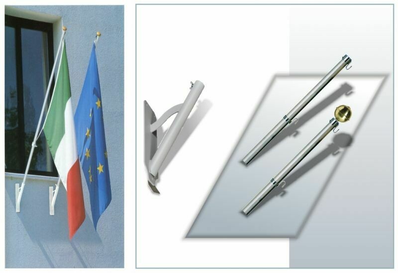 KIT DIAGONALE 1 POSTO CON BANDIERA 100X150 ASTA 200 E POMOLO