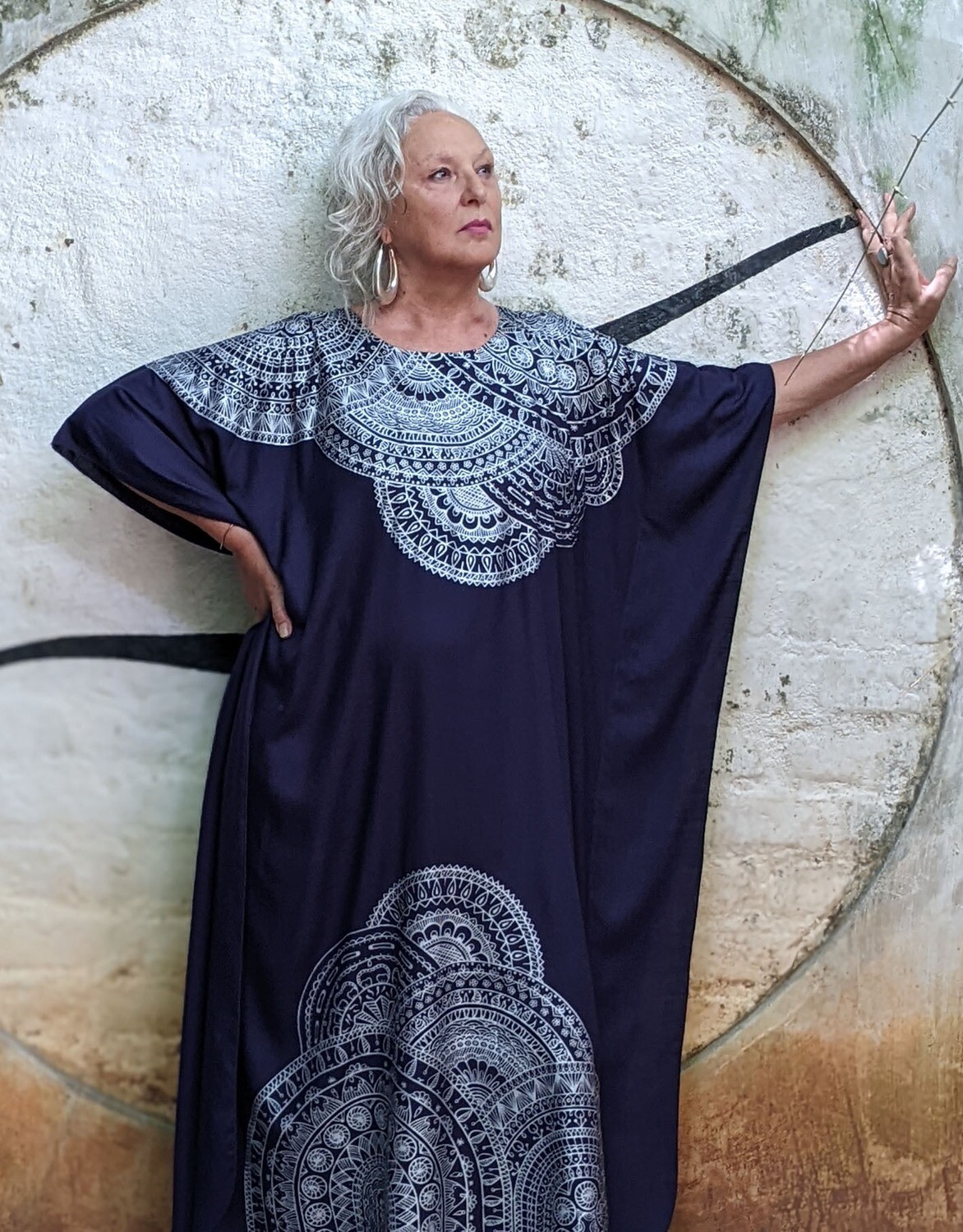 MANDALA KAFTAN NAVY BLUE