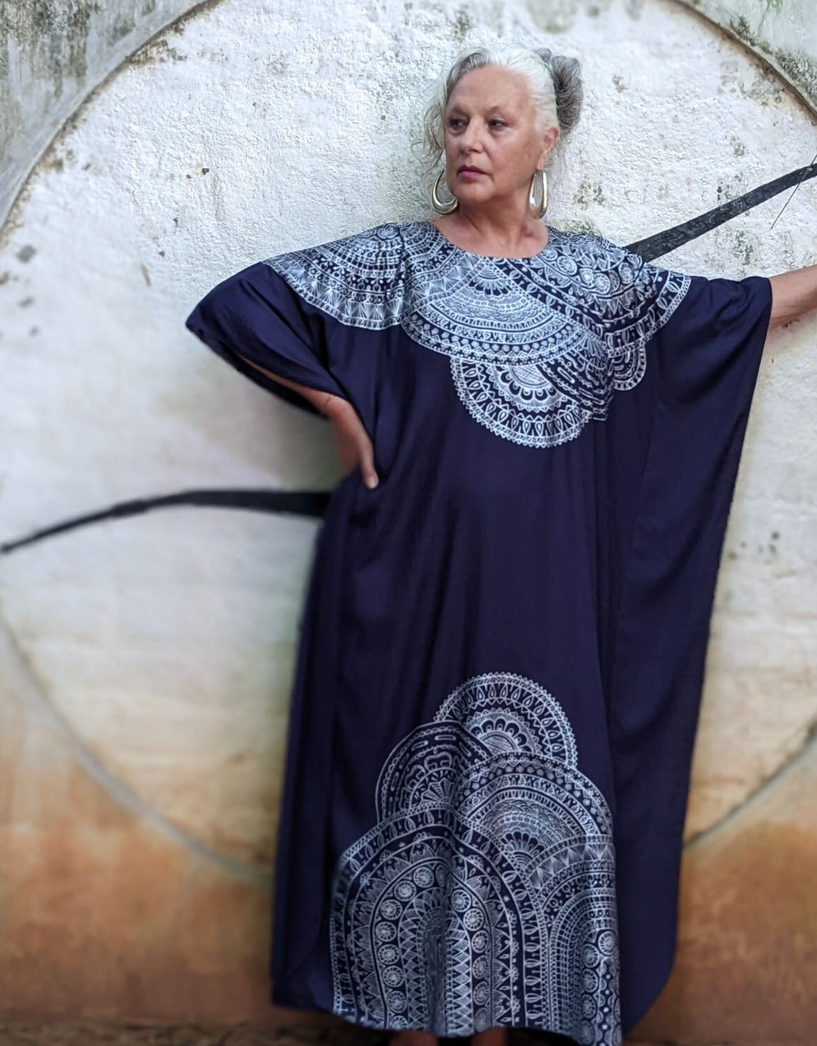 MANDALA KAFTAN NAVY BLUE
