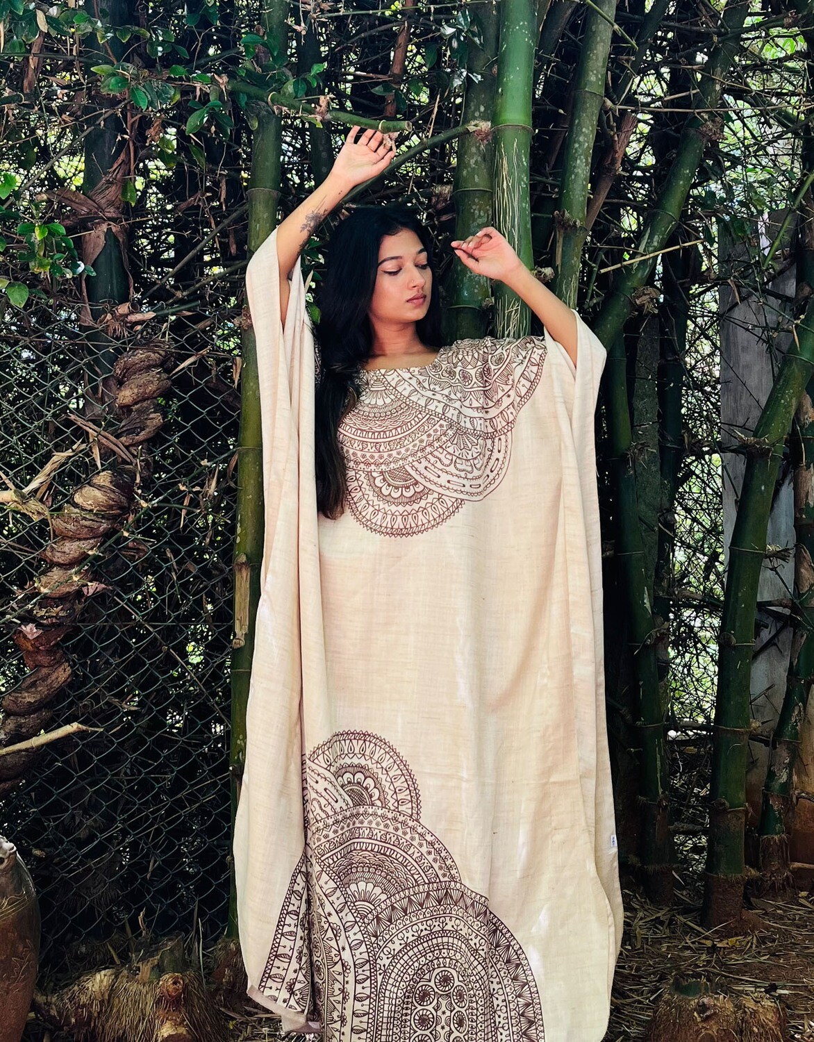 MANDALA KAFTAN NATURAL