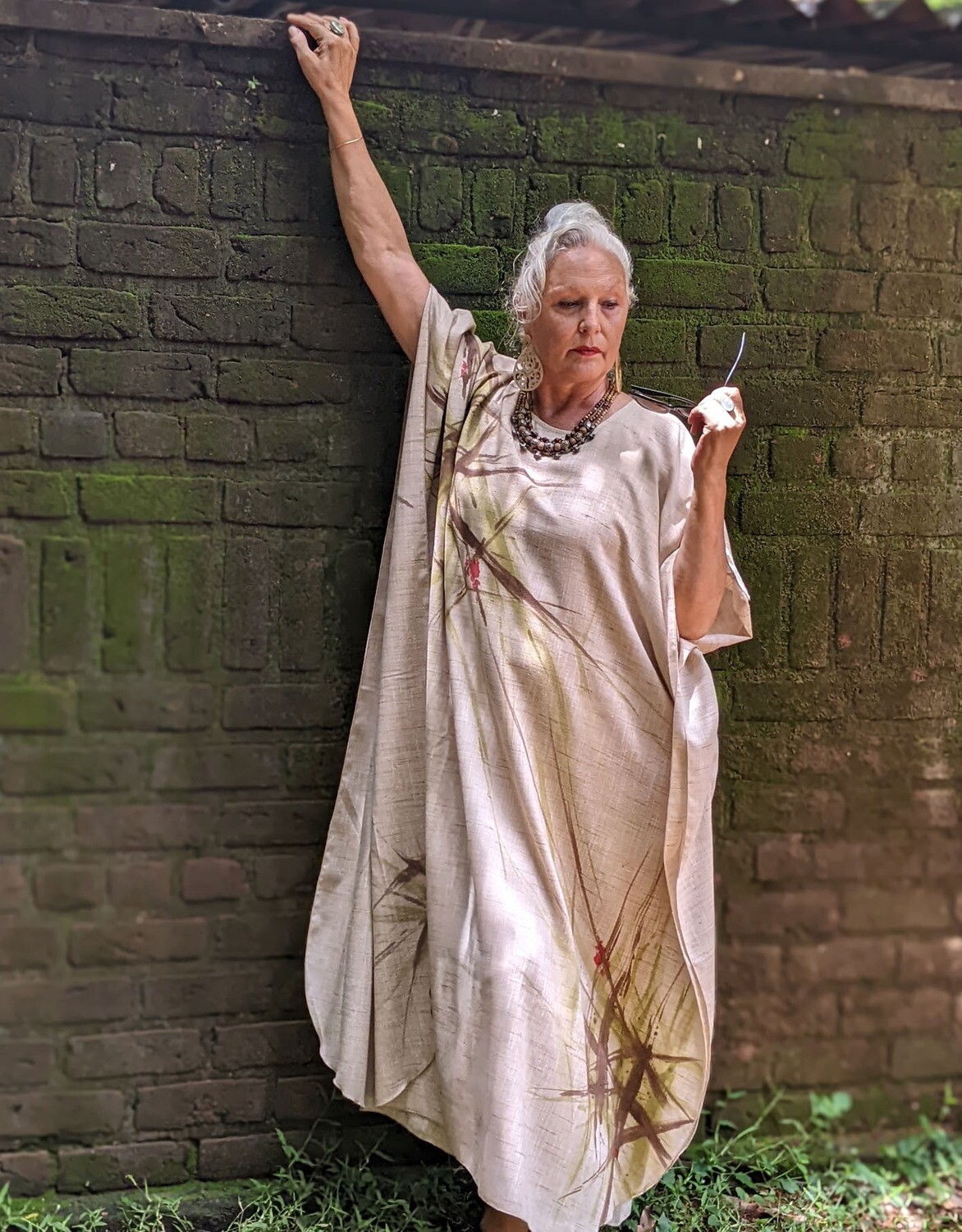 ABSTRACT KAFTAN NATURAL