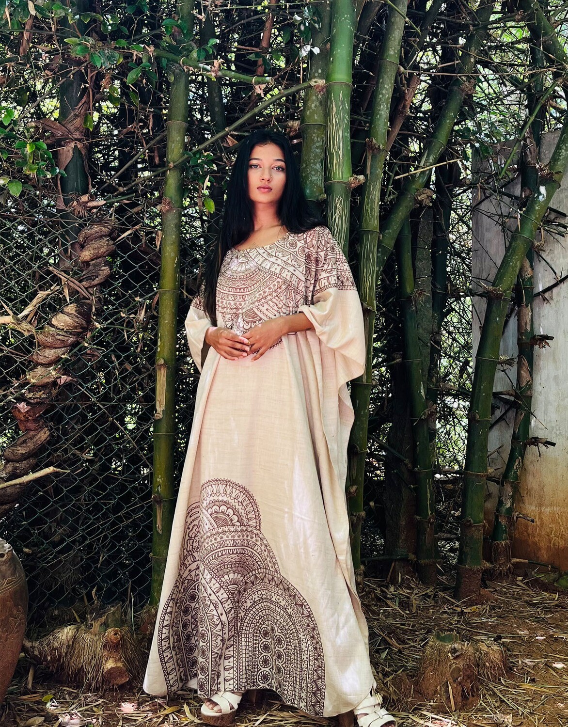 MANDALA KAFTAN NATURAL