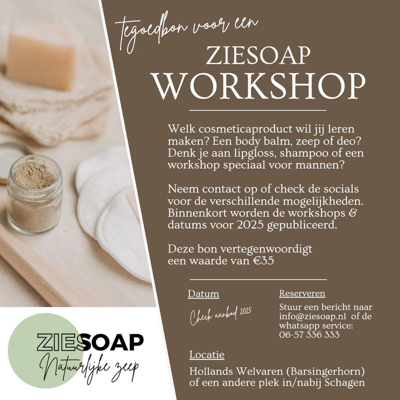 Tegoedbon ZieSoap Workshop