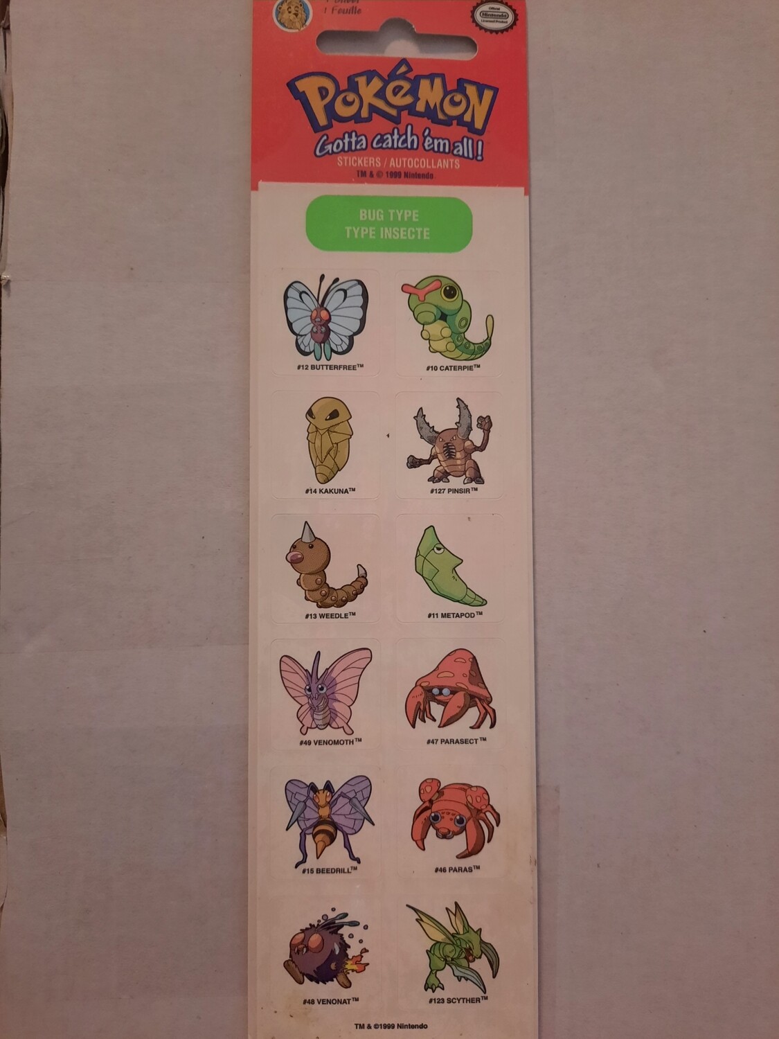 Sandylion Sticker Abriss Pokemon, 90er Jahre Spielzeug OVP