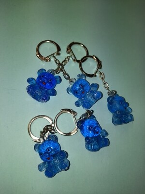 1Teddy Schlüssel Anhänger, 80er und 90er Jahre Spielzeug, Farbe=blau