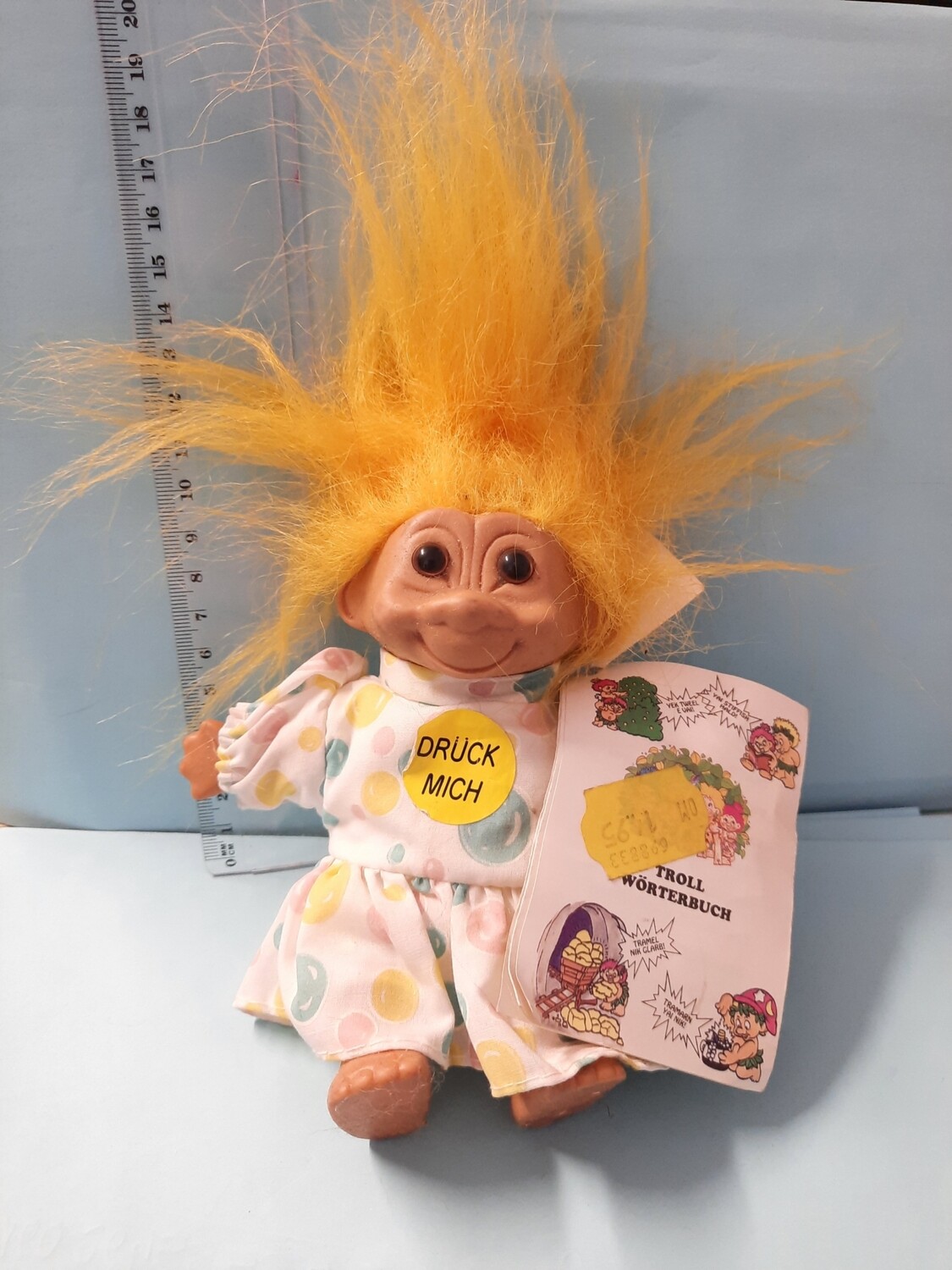 Zauber- Troll, groß mit gelben Haaren 80er/ 90er Jahre Spielzeug
