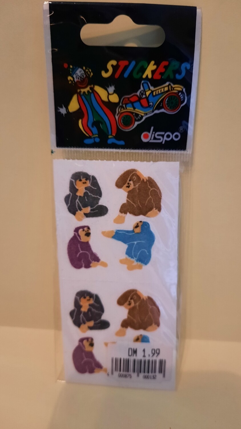 Sticker/ Stoff Abriss, 80er/ 90er Jahre Spielzeug, neu, OVP mit 2 Sticker Abrisse 