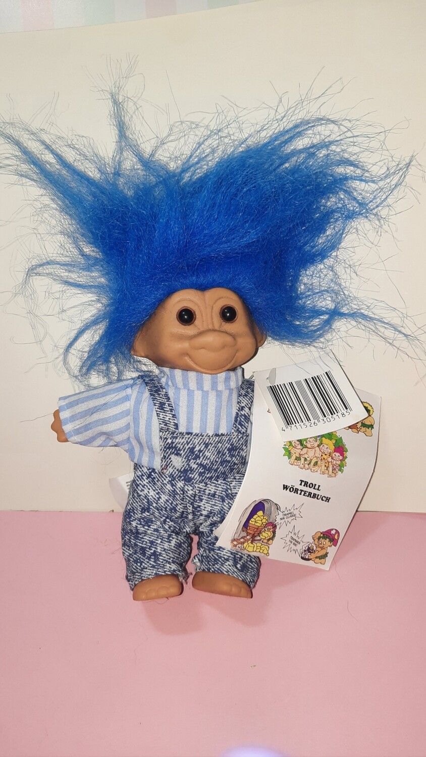 Zauber- Troll, groß mit blauen Haaren 80er/ 90er Jahre Spielzeug