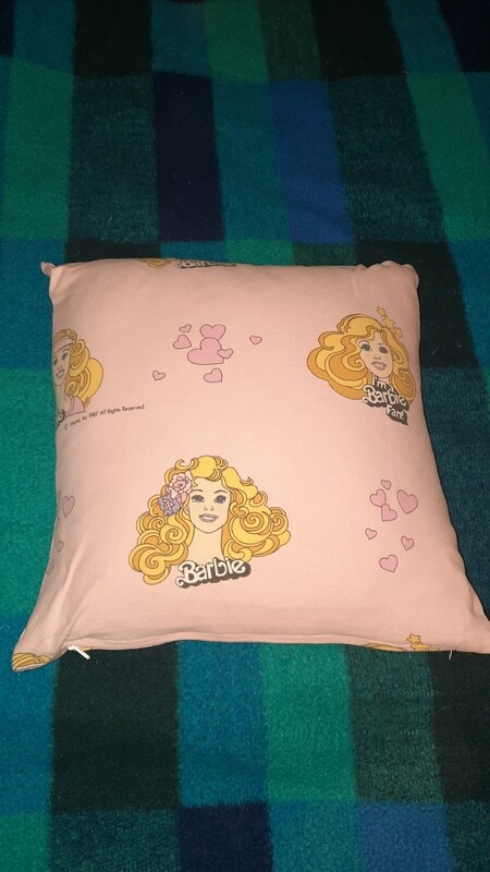Vintage Barbie Kissenbezug 40x40 cm, 80er Jahre Rarität 