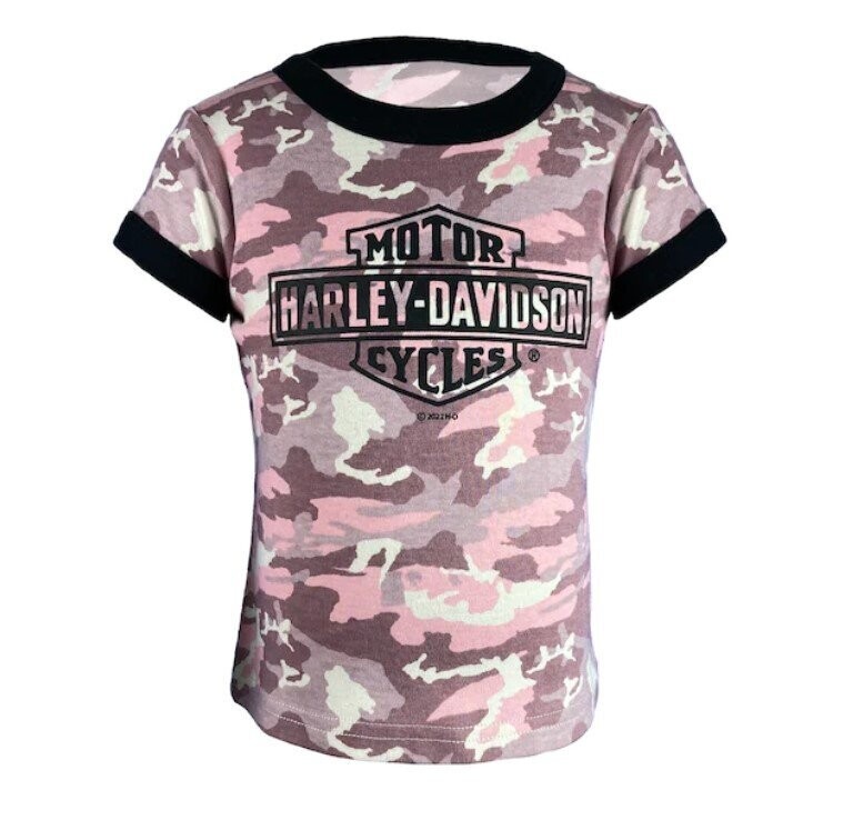 Harley-Davidson Girl's Printed Ringer Tee