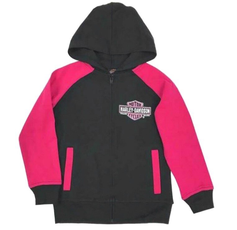 Harley-Davidson Girl's Hoodie Black/Pink