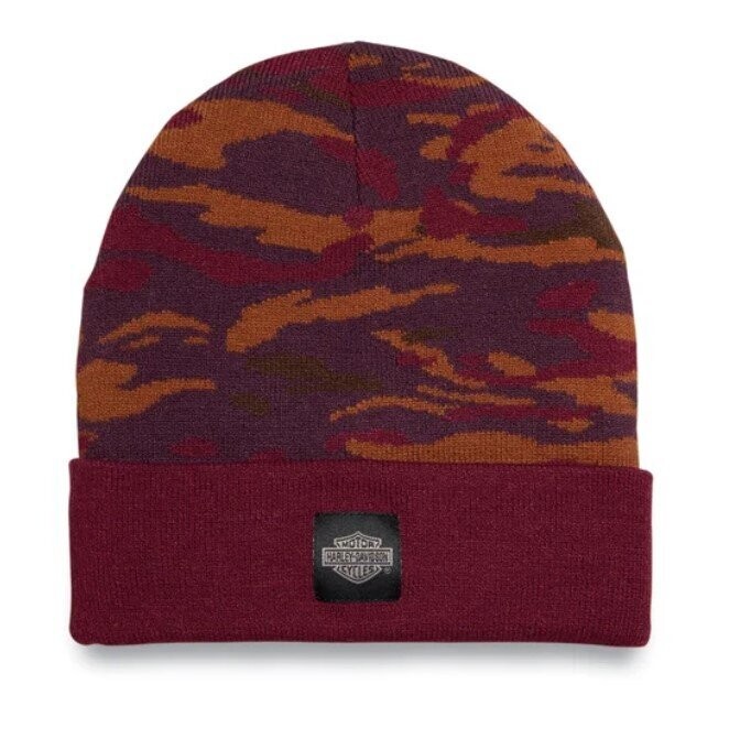 Harley-Davidson Herren Camo Forever Beanie Burgundy