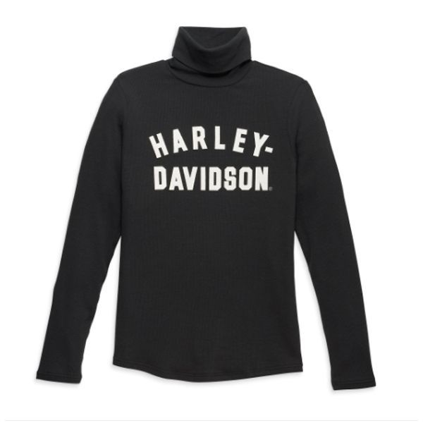 Harley-Davidson Damen Turtleneck "Milwaukee Rib" Black