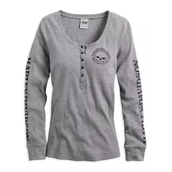 Harley-Davidson Damen Longsleeve "Skull" Grey