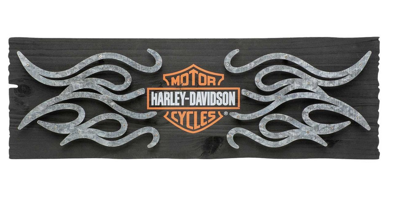 Harley-Davidson Bar & Shield Flames Pub Sign