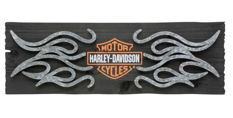 Harley-Davidson Bar & Shield Flames Pub Sign